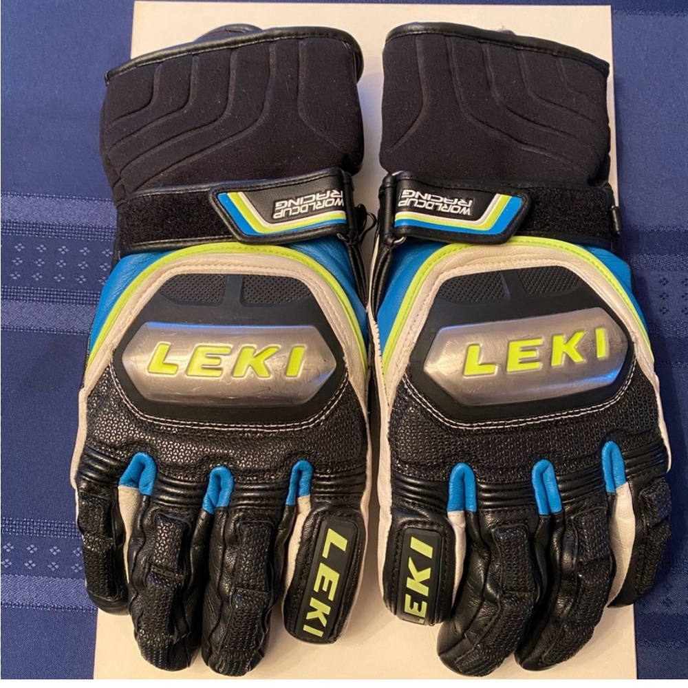 LEKI SIZE 9.5 (L/XL) grand prize ski race gloves. hard plastic knuckle guard!!